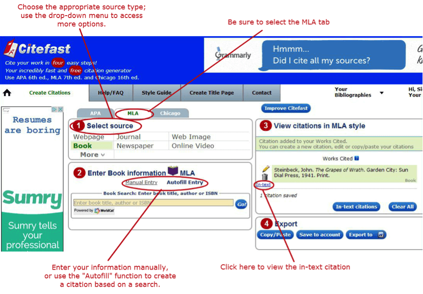 如何正确使用MLA引用格式